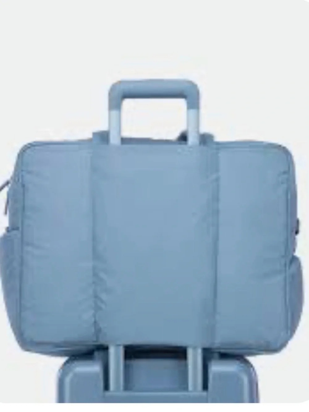 CALPAK Luka duffel travel bag in French Blue with gingham lining!  NWT - Picture 2 of 7